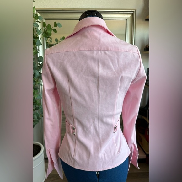 Vintage 90s Y2K Vertigo Light Baby Pink Button Up Shirt Jacket Size S - Picture 9 of 15